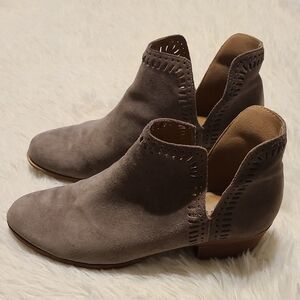 LUCKY BRAND Women's Baley Taupe Suede Ankle Boots - Size 10M